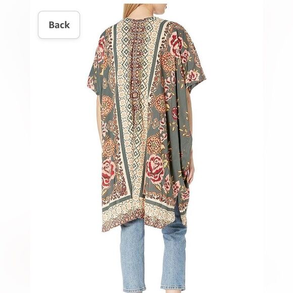 Angie Floral Shawl Boho Chic Style Paisley Kimono Size Médium - Picture 2 of 5